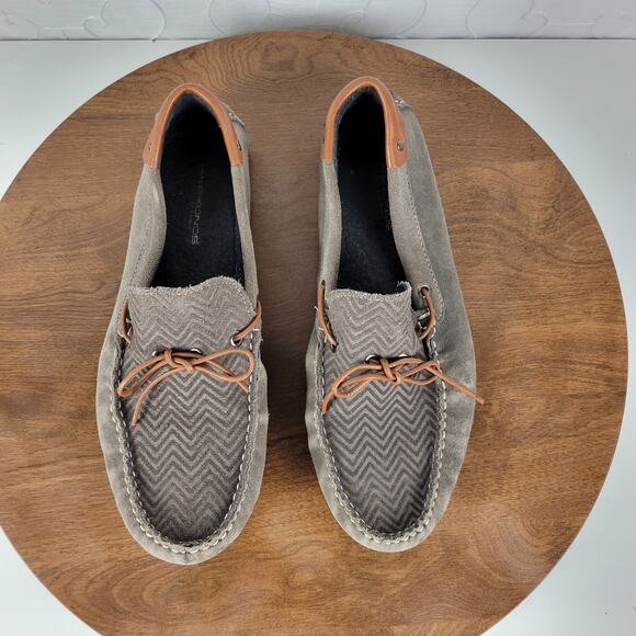 Mike Konos Mens Shoes Size 10 Taupe Suede Leather Driving Loafers Mocassins - Picture 2 of 12